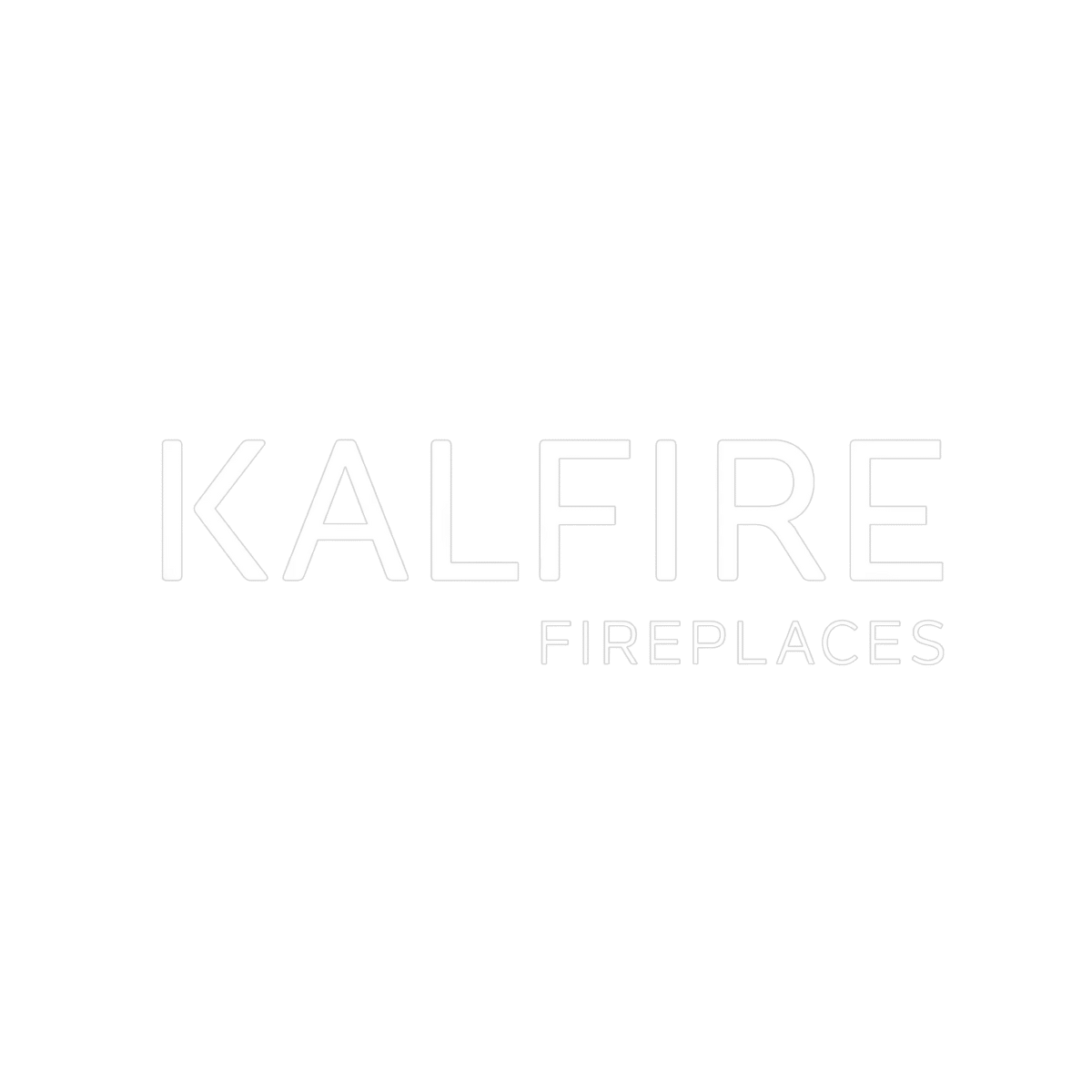 Logo de Kalfire Fireplaces, fabricant de cheminées modernes et innovantes.